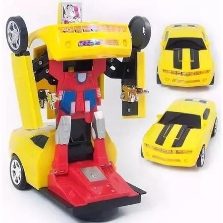 Carro Vira Robo Som Luz Carrinho Brinquedo Menino Camaro - Aytoys Imagem de Carro Vira Robo Som Luz Carrinho Brinquedo Menino Camaro