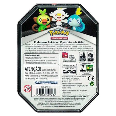 Coleção Cartas Pokemon Poderes V Lata com 25 Cartas - Copag - Deck de  Cartas - Magazine Luiza