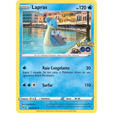 Carta Pokémon - Lapras 23/78 - Pokémon Go - Copag - Deck de Cartas