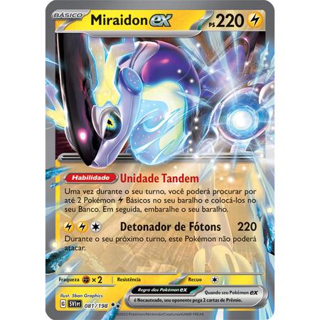 Carta Pokémon - Miraidon ex 81/198 - Escarlate Violeta SV1 - Copag - Deck  de Cartas - Magazine Luiza