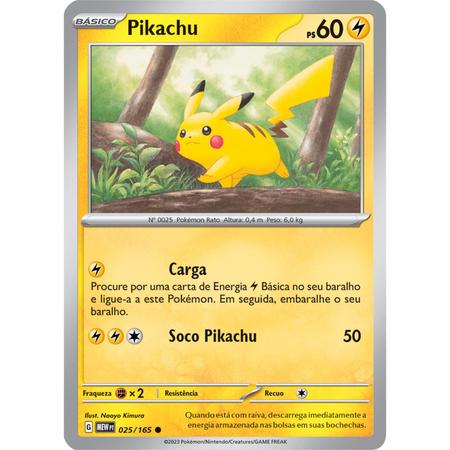 Carta Pokémon - Pikachu 25/165 - 151 - Copag - Deck de Cartas