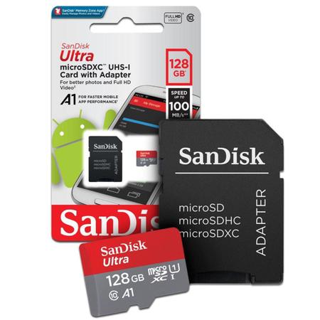 Imagem de Cartão De Memória 128 Gb Sandisk Ultra Micro Sd Classe 10 80mb/s