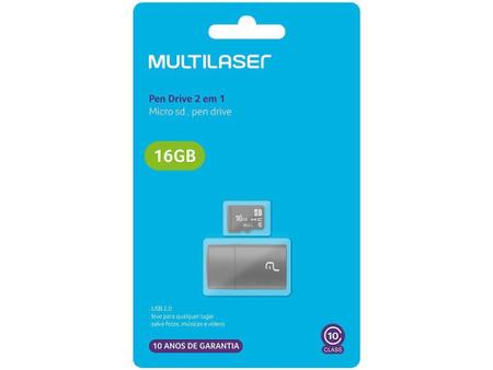Imagem de Cartão de Memória 16GB Micro SD Multilaser - Classe 10 MC162
