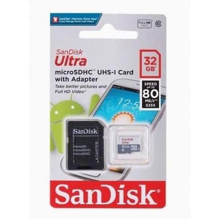 Imagem de Cartão de Memória 32 GB Sandisk Ultra Micro SD Classe 10 80M - Sandisk Classe 10