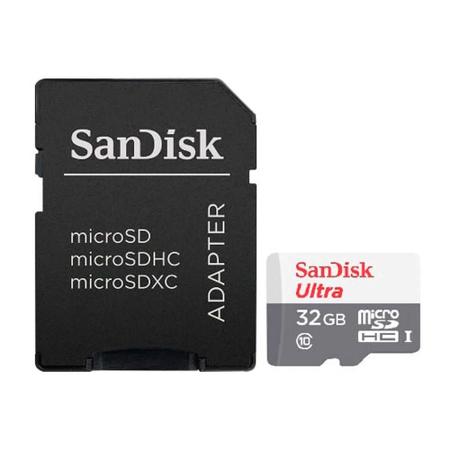 Imagem de Cartão de Memória 32GB Classe 10 100mb/s Micro SD + Adaptador SD Sandisk SDSQUNR032GGN3MA