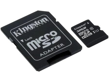Imagem de Cartão de Memória 32GB Micro SD Kingston Classe 10 - com Adaptador Canvas Select