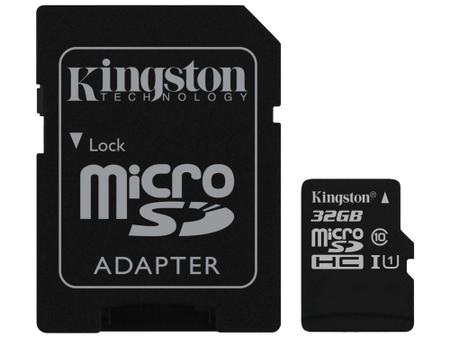 Imagem de Cartão de Memória 32GB Micro SDHC Classe 10 - com Adaptador Kingston SDC10G2