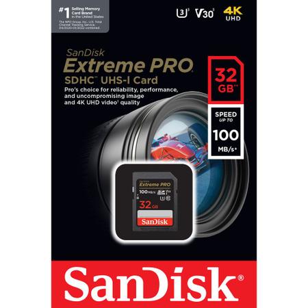 Imagem de Cartão de memória, 32gb, SD Extreme PRO Classe 10 100MB/S, Sandisk SDSDXXO-032G