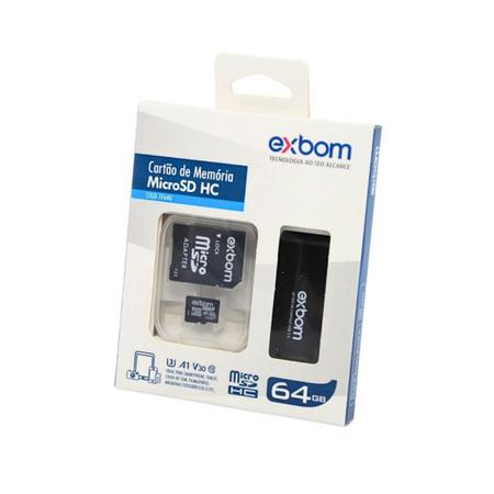 Imagem de Cartão de Memória 64GB Micro SD Adaptador e Pen Drive Exbom