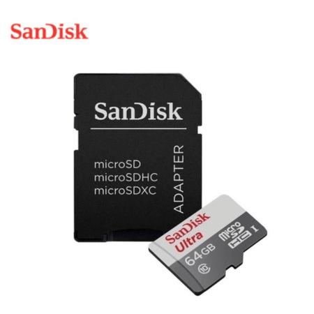 Imagem de Cartão de Memória Celular 64GB SD Adaptador Sandisk, Qualidade Garantida.
