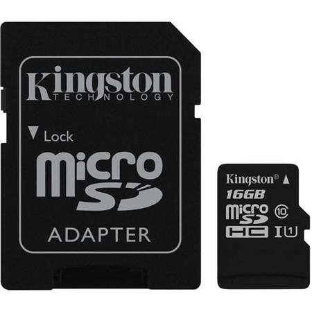 Imagem de Cartão de Memória Kingston 16GB Micro SDHC Classe 10 + Adaptador SD - SDC10G2/16GB