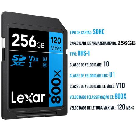 Imagem de Cartão De Memória Lexar Sdhc 120mb/s Alta Performance 800x