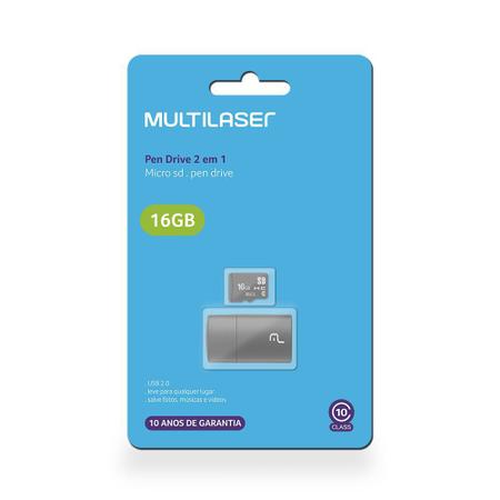 Imagem de Cartão de Memória Micro SD 16GB e Adpatador Micro SD para USB Multi MC162