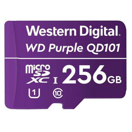 Imagem de Cartão De Memória Micro-SD 256 GB WD PurpleT Intelbras Durabilidade 5x Maior, Gravação Contínua 24/7