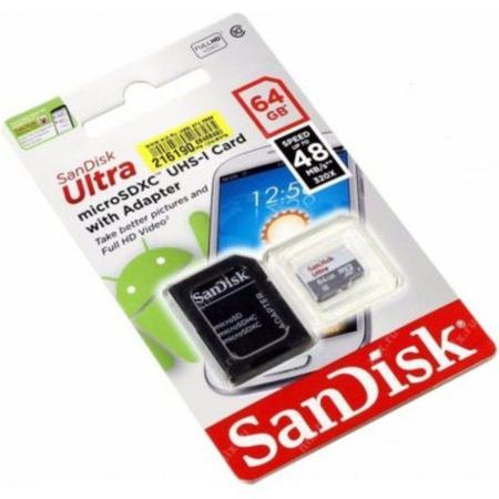 Imagem de Cartão de memória Micro Sd 64 Gb Sandisk, Classe 10, 80 MB/s