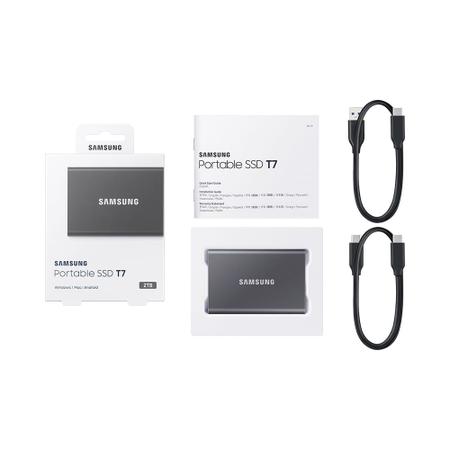 Imagem de Cartão de Memória Samsung SSD 2TB Portátil T7 Titan