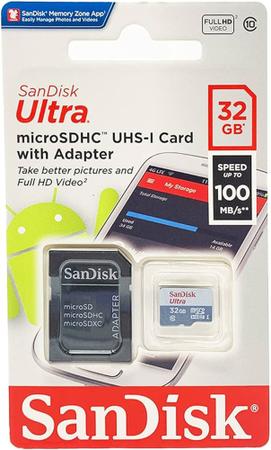 Imagem de Cartão de Memória San Disk 32 Gb com Adaptador