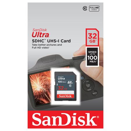 Imagem de Cartão De Memória Sandisk 32gb 100mb/s Ultra Sdhc Uhs-i