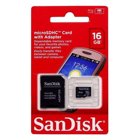 Imagem de Cartão de Memória SanDisk Micro SD SDHC 16GB + Adaptador SD