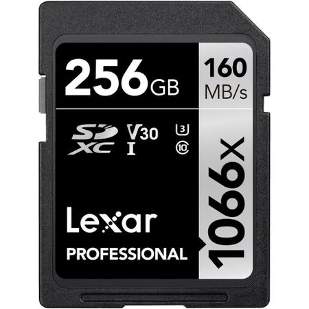 Imagem de Cartão de Memória SD Lexar Professional 1066X 160-120 MB/s C10 U3 256 GB (LSD1066256G-Bnnnu)