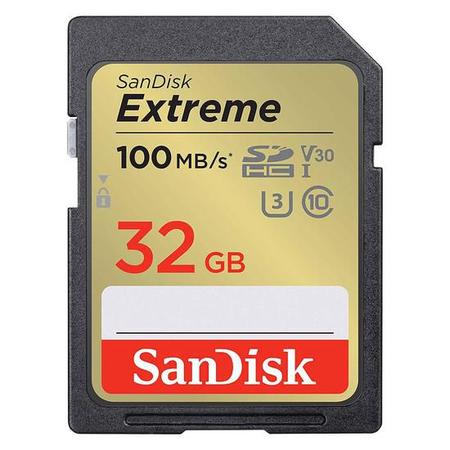 Imagem de Cartao de Memoria SD Sandisk Extreme U3 / V30 / 32GB / 100MBS - (SDSDXVT-032G-Gncin)