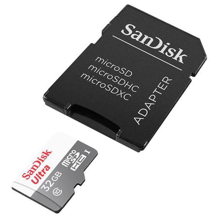 Imagem de Cartão MicroSD SanDisk Ultra MicroSDHC UHS-I, 32GB, com Adaptador - SDSQUNR-032G-GN3MA