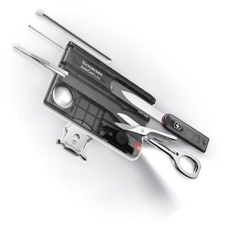 Cartão SwissCard Lite Preto Translucido 0.7333.T3 - Victorinox Imagem de Cartão SwissCard Lite Preto Translucido 0.7333.T3