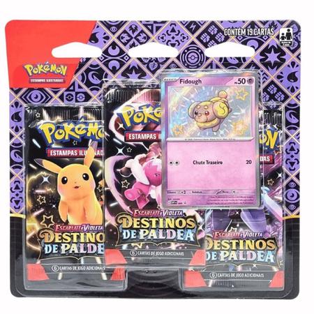 Cartas Blister Triplo Destinos De Paldea Fidough Pokémon - Copag Imagem de Cartas Blister Triplo Destinos De Paldea Fidough Pokémon