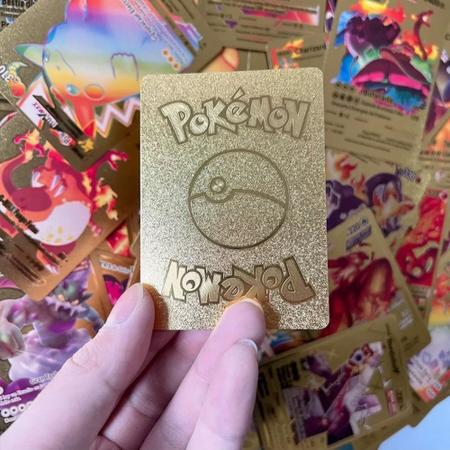 Lote 55 Cartinhas Pokémon Folha De Ouro Vmax Gx Sem Repetir