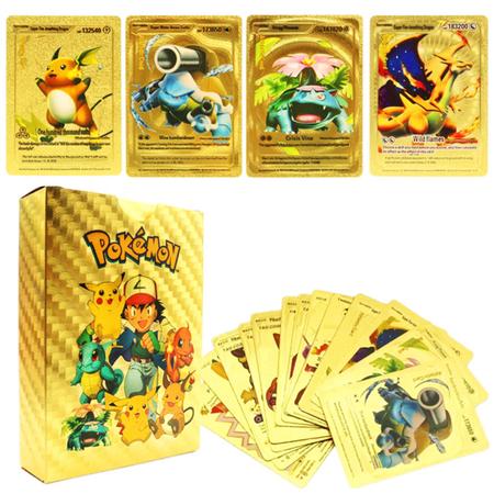 Imagem de Cartas de Pokémon Ouro Gold, Prata e Preto 55 Cartinhas Sem Repetir