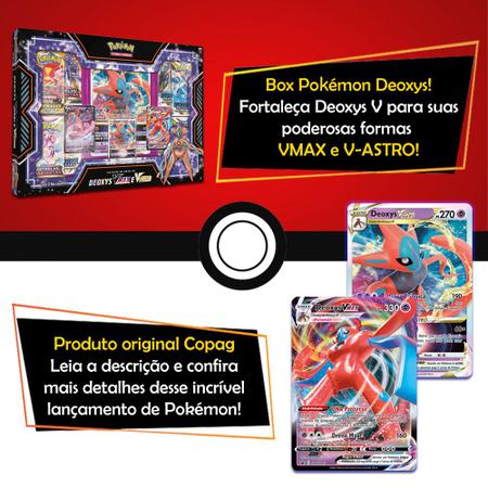 Box Jogo Cartas Pokémon Coleção Deoxys VMax Astro Tcg Copag em