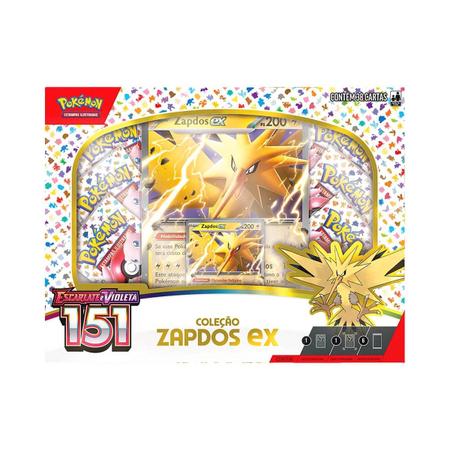 Imagem de Cartas Pokémon Box Coleção Especial 151 Zapdos Ex - Copag