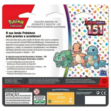 Cartas Pokémon EV3.5 Blister Triplo 151 - Squirtle - 33291 Copag - Real  Brinquedos