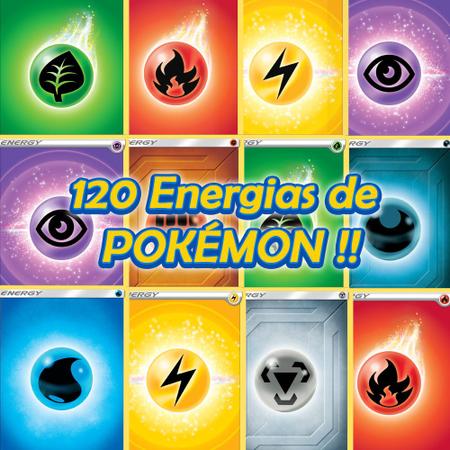 Kit 80 Energias Pokémon para jogar (10 de cada tipo)