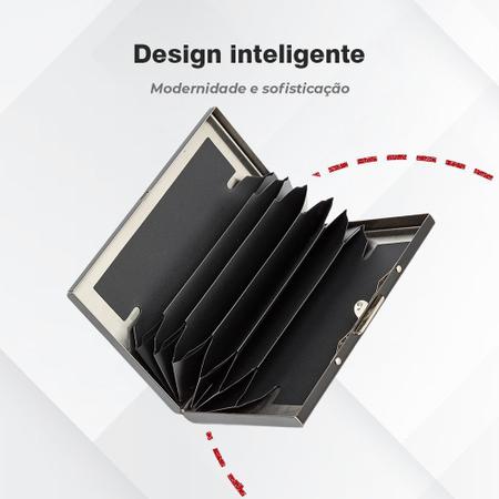 Carteira Case Porta Cartão Moderna Com Bloqueio RFID Segura