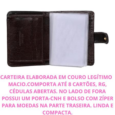 Imagem de Carteira Feminina Couro Legítimo Premium Rg Cnh Cartões