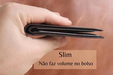 Imagem de Carteira Masculina Horizontal Slim Couro