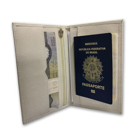 Imagem de Carteira Porta Passaporte Couro RFID Blocking 19-R Personalizado Raffai Couros