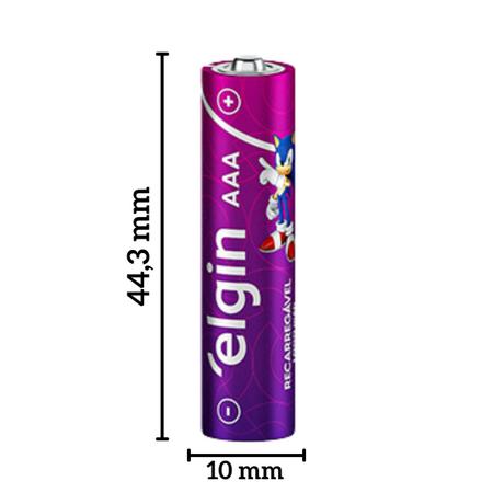 Imagem de Cartela 4 pilhas alcalina aaa palito 1000 mah recarregavel bateria para controle xbox tv elgin