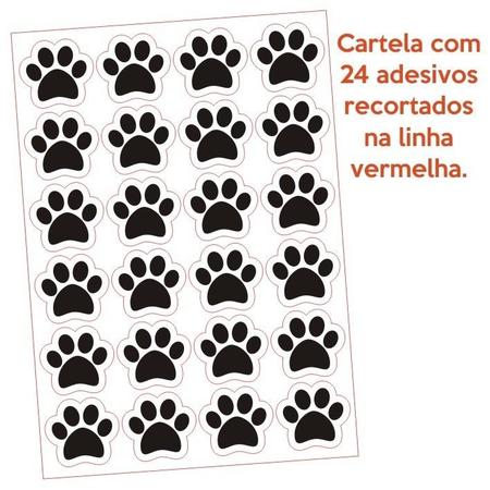 Cartela com 24 Adesivos - Patinhas De Cachorro - Pegadas Em Vinil - Micro Oficina Imagem de Cartela com 24 Adesivos - Patinhas De Cachorro - Pegadas Em Vinil
