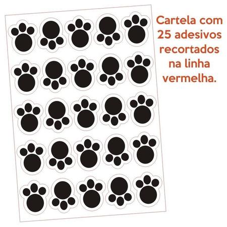 Imagem de Cartela com 25 Adesivos - Patinhas De Coelho - Páscoa - Pegadas Em Vinil