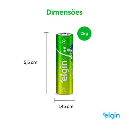 Imagem de Cartela Com 8 Pilhas Aa Elgin Energy Alcalina