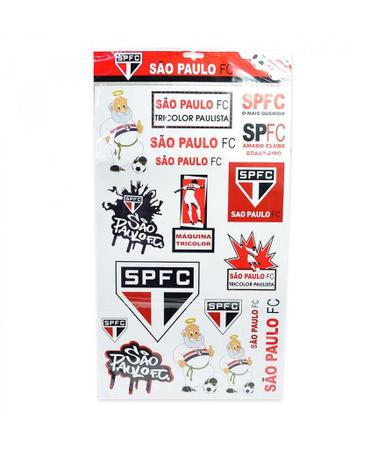 Cartela de Adesivos do São Paulo Oficial - Minas de Presentes Imagem de Cartela de Adesivos do São Paulo Oficial