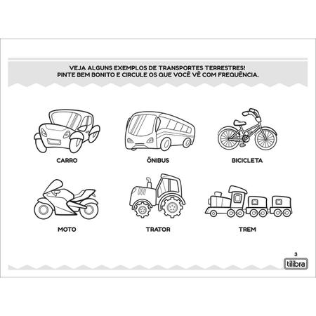 Imagem de Cartilha de Atividades de Geografia - Meios de Transporte Académie 20 Folhas