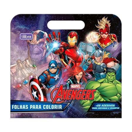 Folhas para Colorir Maleta Avengers 8 Folhas - Avengers - Escolar, Aprender  e Colorir - Tilibra