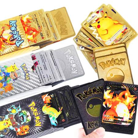 100 Cartas Pokemon Sem Repetições com 5 Brilhantes + Ultra Rara V