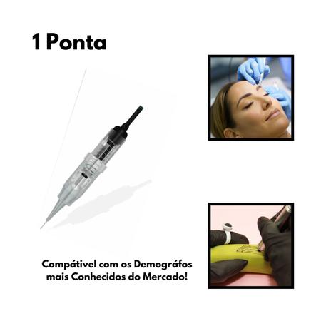 Imagem de Cartucho Agulha Dermográfo Rena MicroPigmentação 1 PONTA