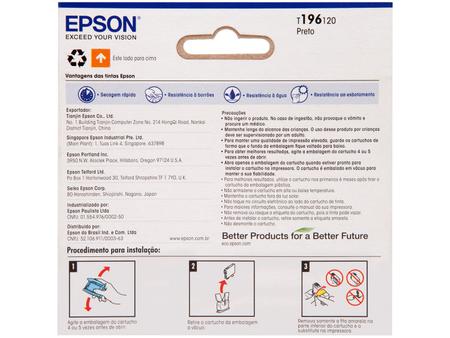 Imagem de Cartucho de Tinta Epson T196120 Br Preto