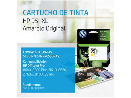 Imagem de Cartucho de Tinta HP Amarelo 951 XL