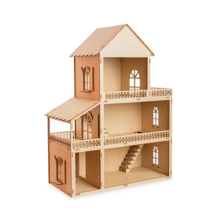 Casa casinha para Boneca Barbie com 24 mini móveis em MDF cru Csb1 -  Companhia Do M.D.F - Casinha de Boneca - Magazine Luiza